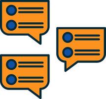 Chat Bubble Line Filled Two Colors Icon vector