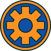 Setting Line Filled Two Colors Icon vector