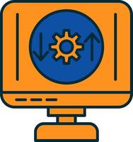 Process Line Filled Two Colors Icon vector