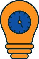 Time Management Line Filled Two Colors Icon vector