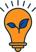 Light Bulb Line Filled Two Colors Icon vector