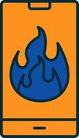 Flame Line Filled Two Colors Icon vector
