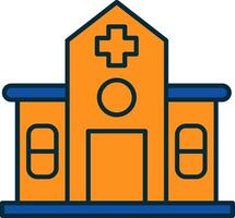 Hospital Line Filled Two Colors Icon vector