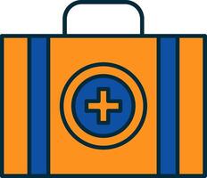 First Aid Kit Line Filled Two Colors Icon vector