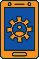 Setting Line Filled Two Colors Icon vector