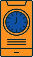 Time Line Filled Two Colors Icon vector