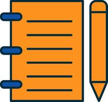 Notebook Line Filled Two Colors Icon vector