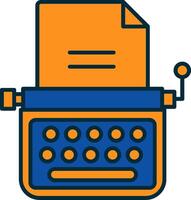 Typewriter Line Filled Two Colors Icon vector