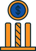 Dollar Line Filled Two Colors Icon vector