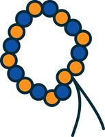 Rosary Line Filled Two Colors Icon vector