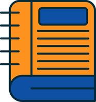 Notebook Line Filled Two Colors Icon vector