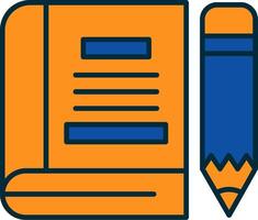 Book Line Filled Two Colors Icon vector