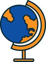 Earth Globe Line Filled Two Colors Icon vector