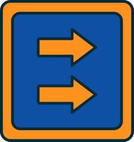 Fast Forward Line Filled Two Colors Icon vector