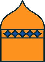 islámico arquitectura línea lleno dos colores icono vector