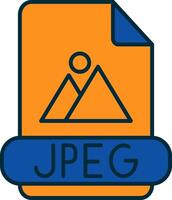 Jpeg Line Filled Two Colors Icon vector