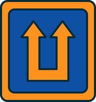 Two Arrows Line Filled Two Colors Icon vector