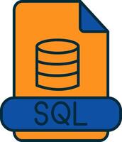 Sql Line Filled Two Colors Icon vector