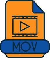 Mov Line Filled Two Colors Icon vector