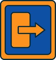 Log Out Line Filled Two Colors Icon vector
