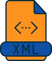 Xml Line Filled Two Colors Icon vector