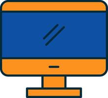 Monitor Line Filled Two Colors Icon vector