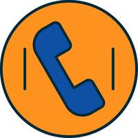 Phone Call Line Filled Two Colors Icon vector