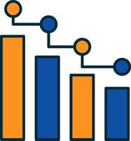 Stats Line Filled Two Colors Icon vector