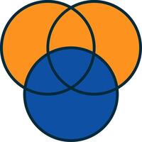Diagram Line Filled Two Colors Icon vector