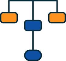 Hierarchical Structure Line Filled Two Colors Icon vector