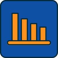 Bar Chart Line Filled Two Colors Icon vector