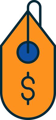 Tag Line Filled Two Colors Icon