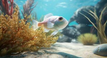 AI generated life in the aquarium photo