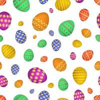 Seamless pattern with colorful Easter eggs. Vector illustration