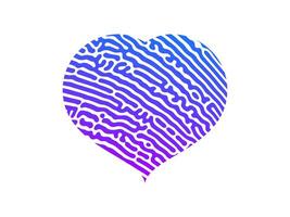 Fingerprint heart silhouette vector