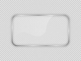 Glass plate in rounded rectangular frame vector