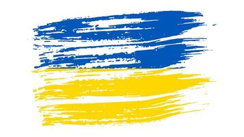 Ukrainian national flag in grunge style vector