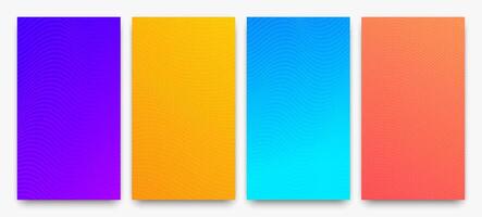 Set of halftone gradient backgrounds with dots vector