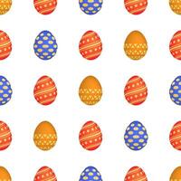 Seamless pattern with colorful Easter eggs. Vector illustration