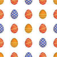 Seamless pattern with colorful Easter eggs. Vector illustration