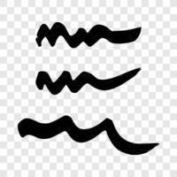 Black wavy grunge brush strokes vector