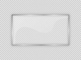 Glass plate in rectangular frame vector