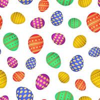 Seamless pattern with colorful Easter eggs. Vector illustration