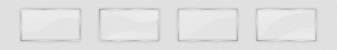 Glass plate in rectangular frame vector