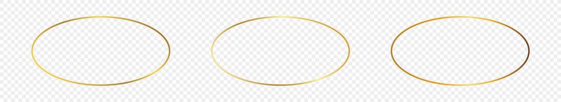 Gold glowing oval shape frame vector