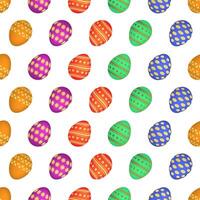 Seamless pattern with colorful Easter eggs. Vector illustration