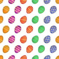 Seamless pattern with colorful Easter eggs. Vector illustration