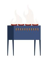 Barbeque grill, BBQ icon, device for grilling food. Vector illustration.