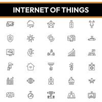 Internet de cosas icono, Internet de cosas línea íconos vector