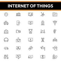 Internet de cosas icono, Internet de cosas línea íconos vector